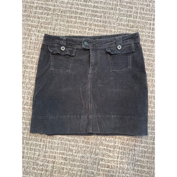PATAGONIA Gray Corduroy Mini Skirt Sz 10 - Picture 1 of 6